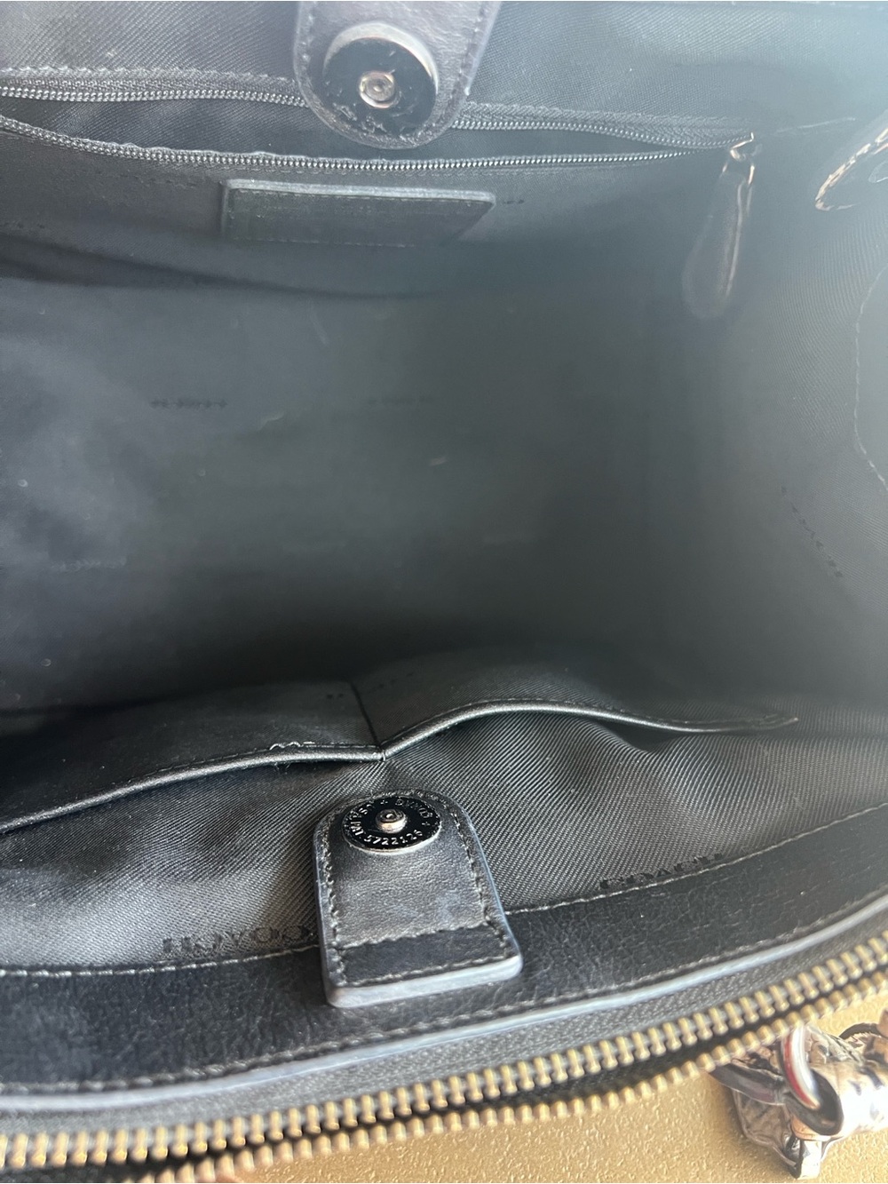 Coach Snake-Print Leather Satchel in Black and Cream - Picture 6 of 12